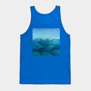 Waves Blue Sky Blue Ocean Waves Tank Top